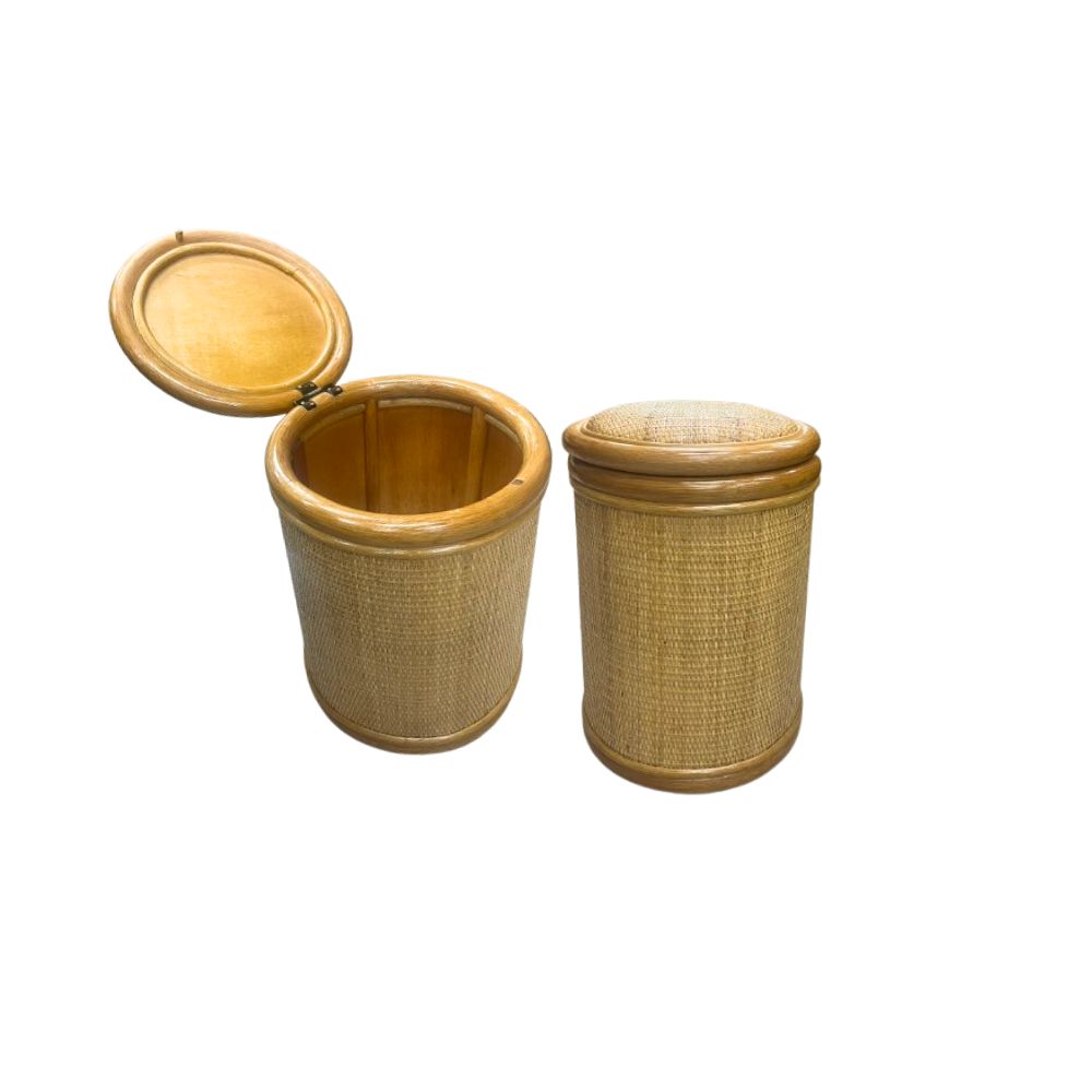 金德恩 GS MALL 直筒鼓椅 收納椅 米桶造型 手工編製 藤椅 收納椅 儲物椅 椅凳 藤製椅 米桶椅, , large