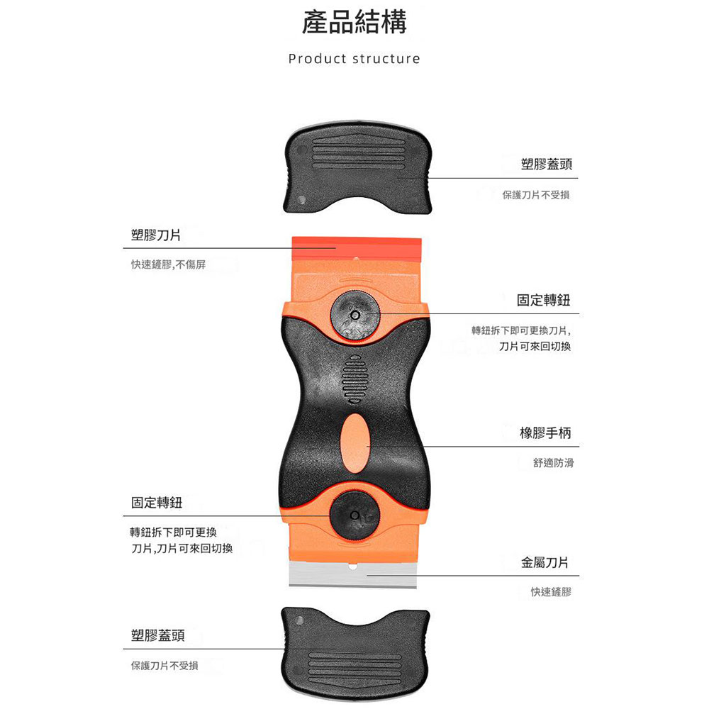 雙頭鏟刀(1片金屬+1片塑膠), , large