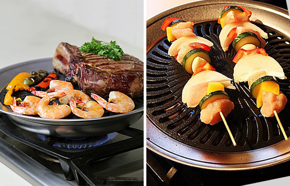 GS MALL 台灣製造 超導熱不鏽鋼燒烤盤 燒烤盤 不鏽鋼烤盤 燒烤盤 烤肉盤 煎盤 烤盤 超導熱烤鍋 不沾烤鍋, , large