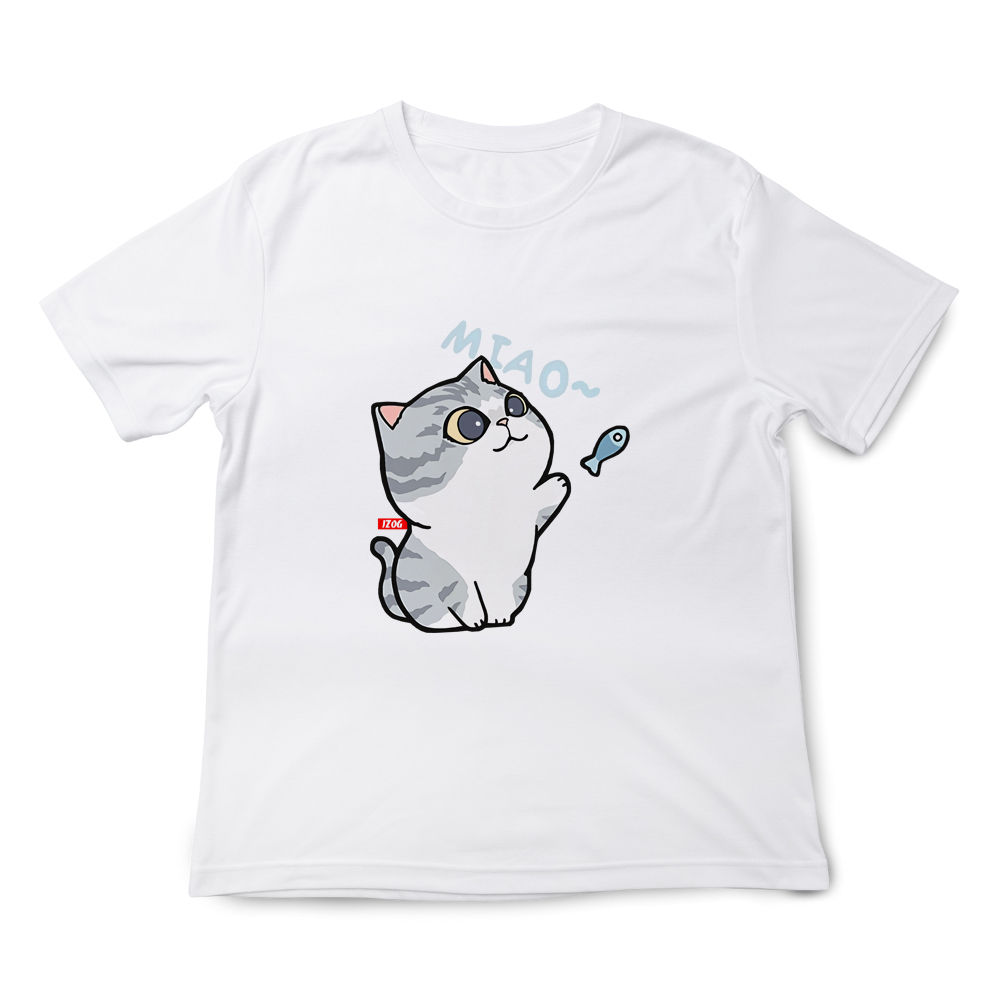 JZ TEE Cat & Shiba Inu - Feeding Fish Graphic Tee, , large
