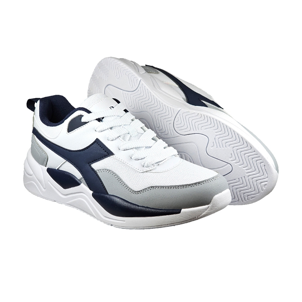 DIADORA迪亞多那 街頭時尚休閒鞋 男運動鞋 男鞋 拼接 寬楦 高腳背 透氣 反光 Q彈 氣墊乳膠鞋墊 白藍 黑白, , large