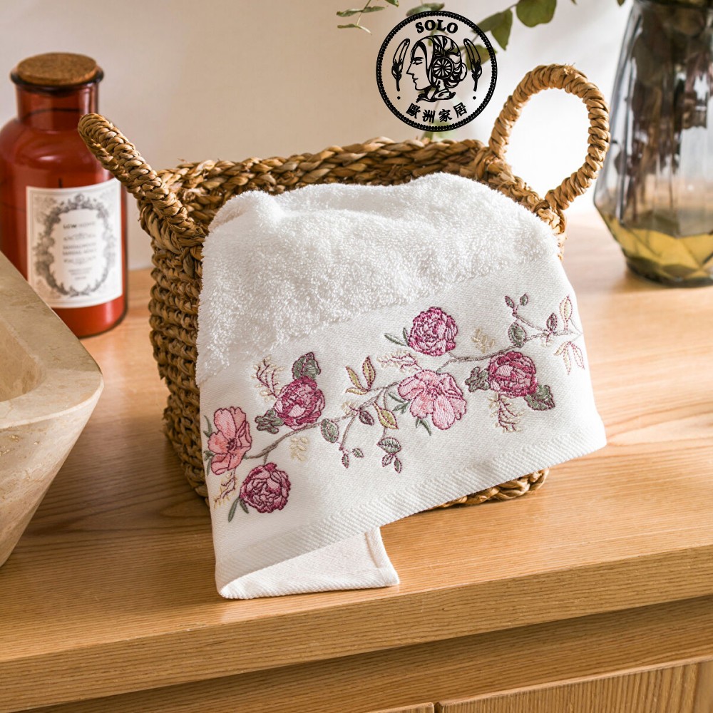 【SOLO歐洲家居】LCW Home 土耳其製 50x80cm 花卉刺繡毛巾 100%純棉 超吸水, , large