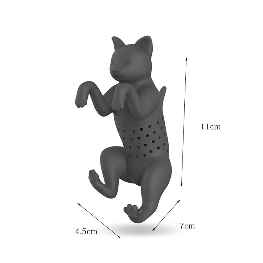 Attention Cat Lovers! Purrtea Cat Black Cat Tea Infuser&mdash;holds tea bags or loose leaf tea. Made of food-grade silicone, perfect for brewing tea. Great as a gift or for gift exchanges., , large