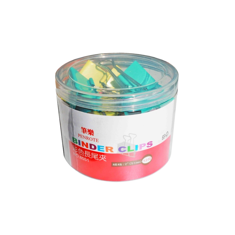 【PENROTE 筆樂】8551 #1彩色長尾夾, , large