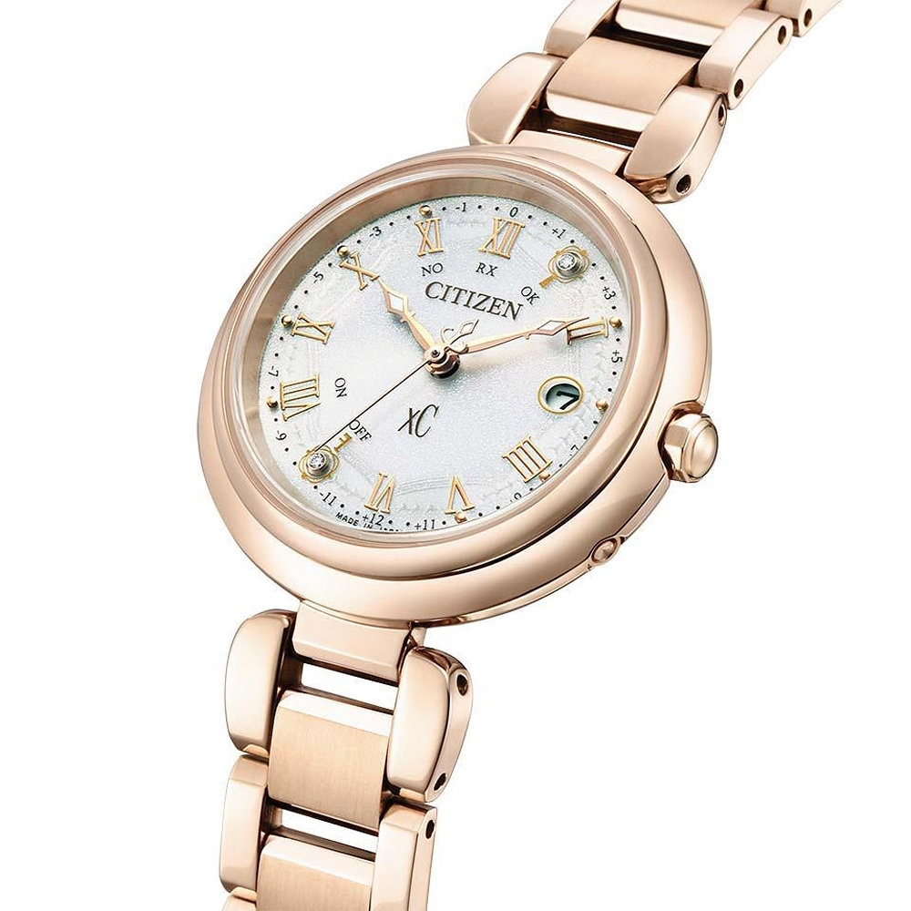CITIZEN 星辰 XC 希望之鑰 限量鈦 光動能電波女錶 ES9464-52B, , large