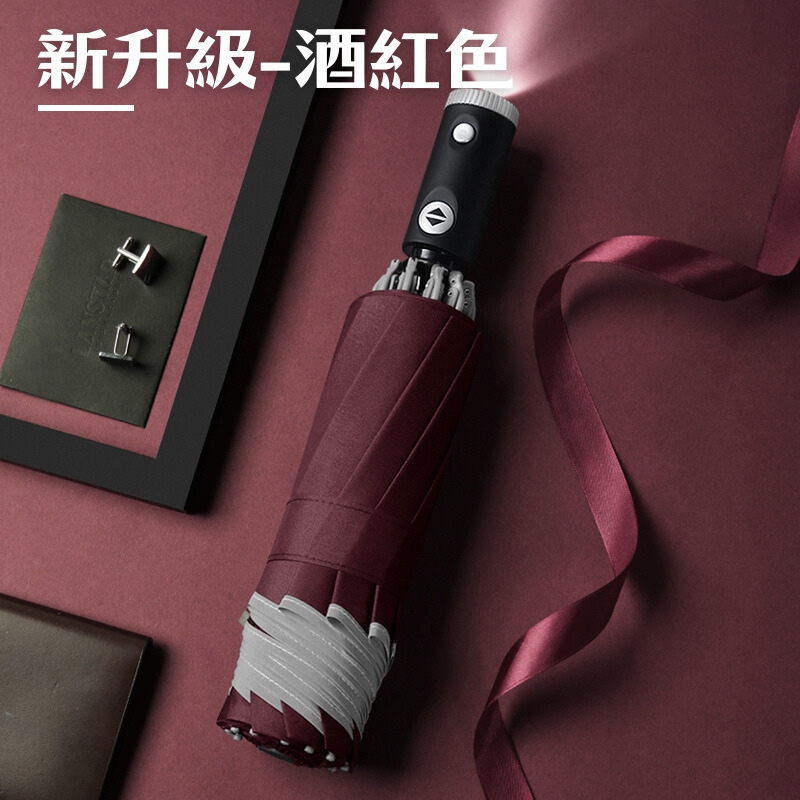 [一留好物]LED燈自動式反向傘（LED手柄⎪全自動傘柄⎪反向設計）, , large