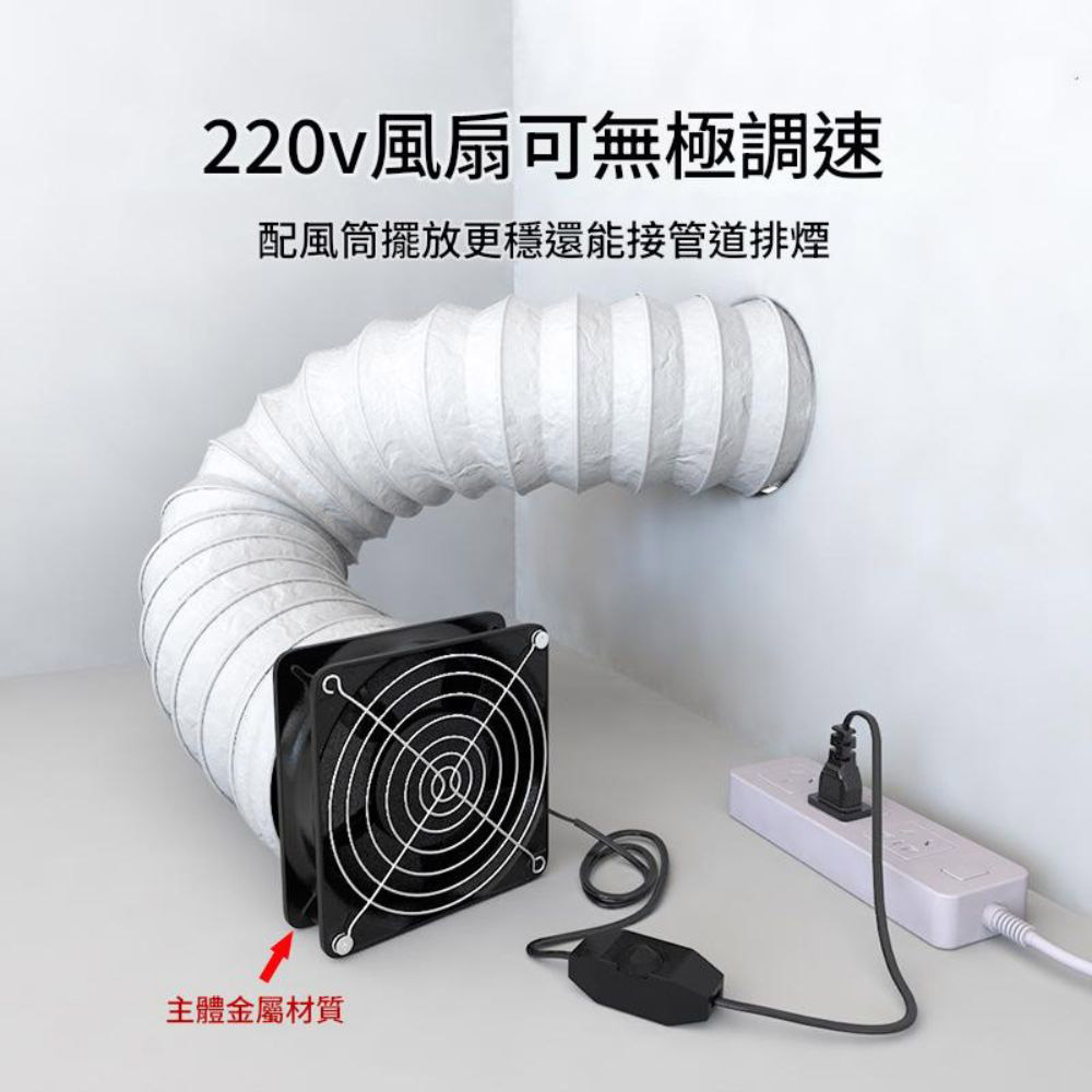 12cm Air Circulation Case Fan - 2 Fans + 4 Metal Mesh Covers + Speed Controller + Accessories + Screws, , large