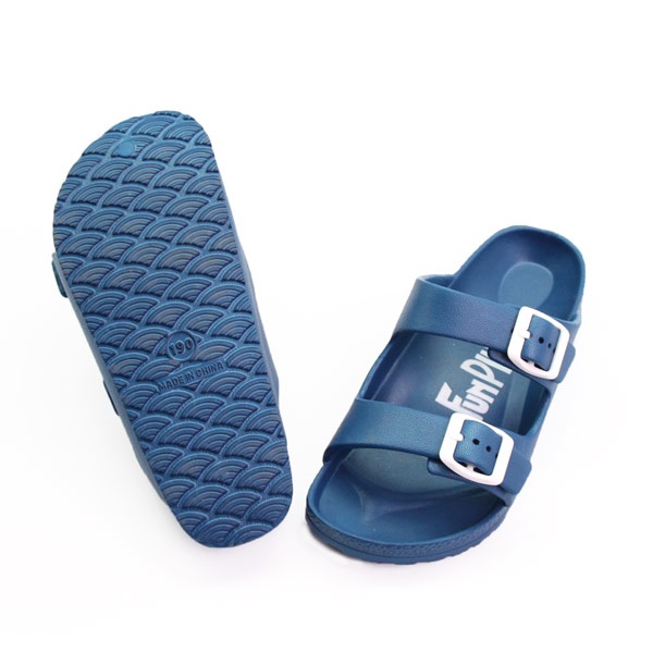 73004雙排扣室外童拖鞋, 藍色-21cm, large