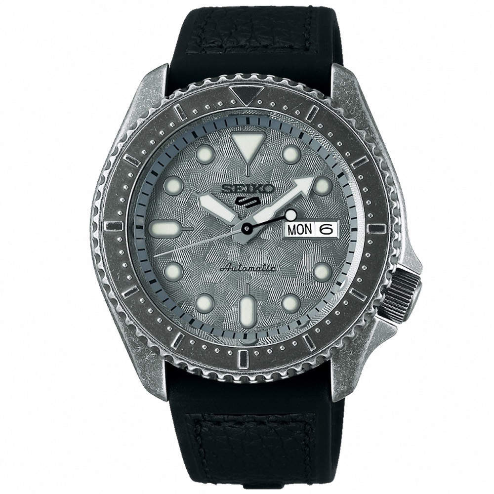 SEIKO 精工 5 Sports 系列槍灰仿舊版機械錶 4R36-09A0H(SRPE79K1)