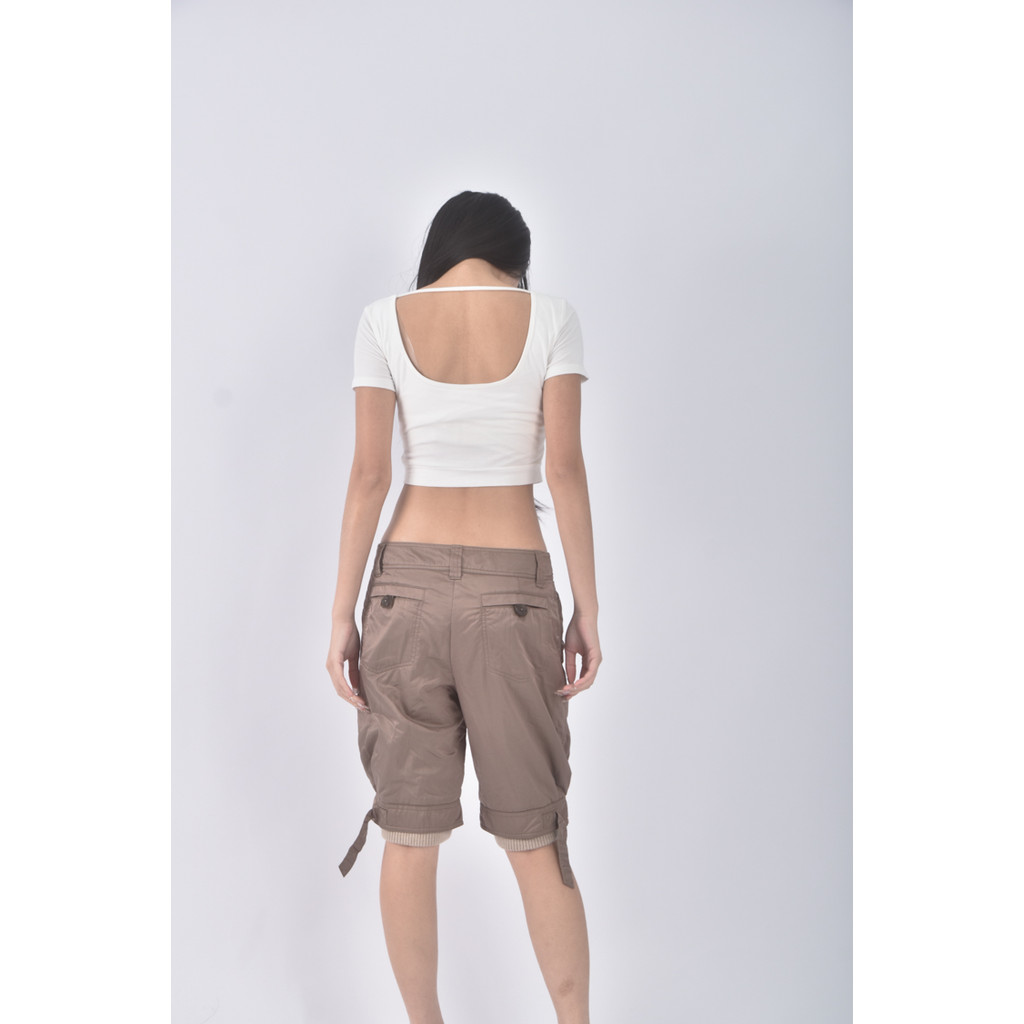 (L) fashion show五分棕色長褲二手衣, , large