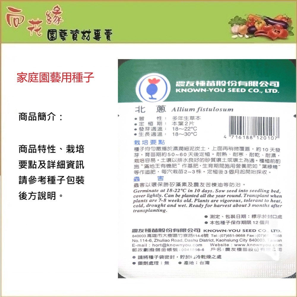 NongYou Bunching Onion &ndash; Vegetable Seeds, , large