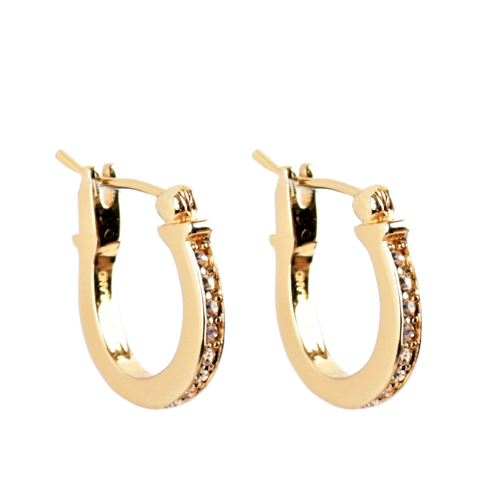 COACH C Logo 圓圈耳針式耳環(金色)