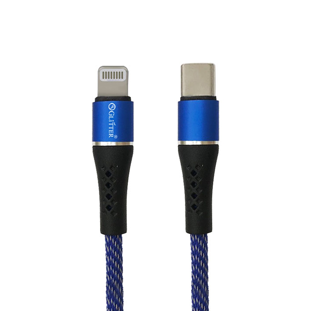 GliTTER GT-2507 TYPE-C to Lightning USB PD Charging Cable High-Density Braided Enhanced Fast Charging Support, , large