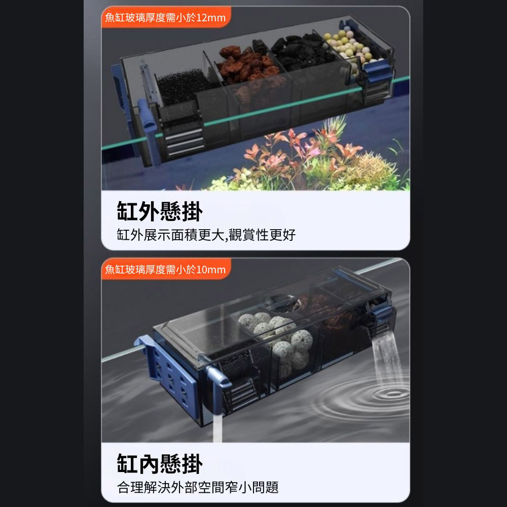 上濾滴流過濾器6格裸盒+配件(不含水泵濾材), , large