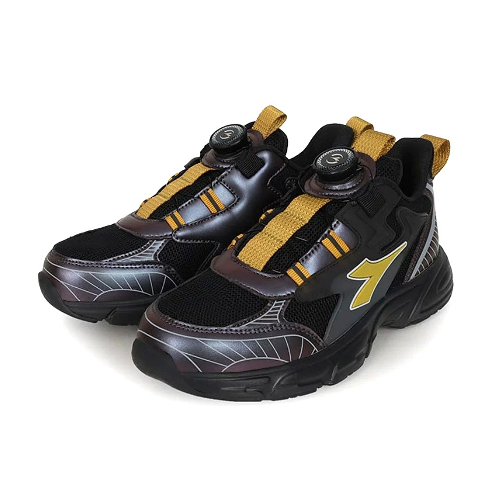 DIADORA迪亞多那 大童時尚運動鞋 童運動鞋 童鞋 旋鈕式鞋帶 寬楦 透氣 保護後跟 吸震 減壓 黑黃 白藍 粉紫, , large