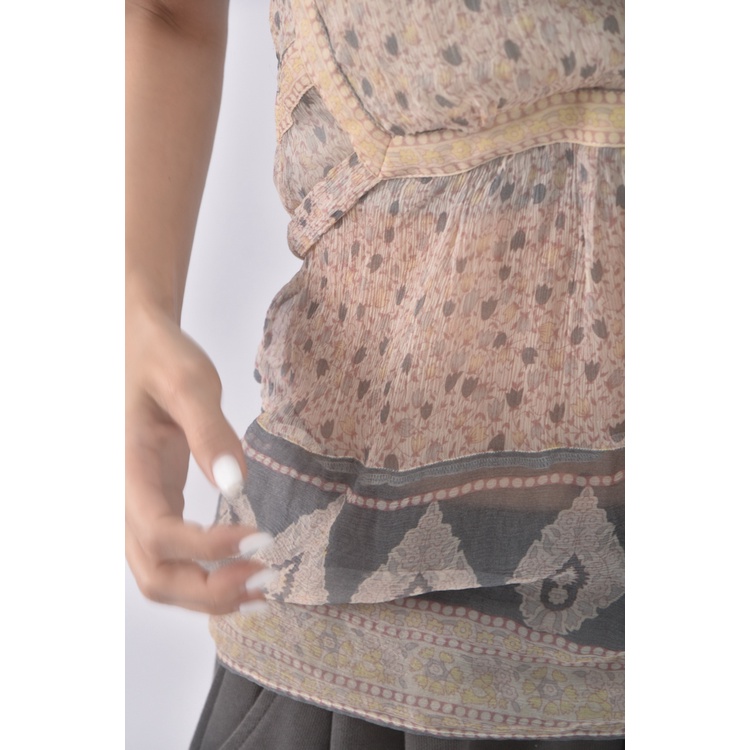 (S) see by chloe無袖黃色綁帶上衣二手衣, , large