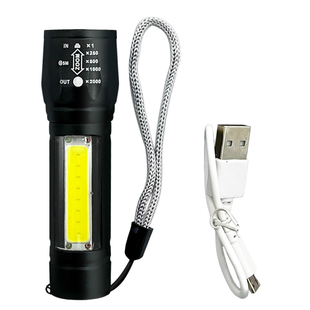 實用牌 PR-A14W10 USB充電LED鋁合金手電筒 調焦式體積輕巧 便攜照明 附充電線, , large