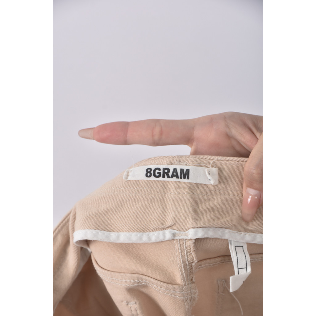 (L) 8gram韓牌簡約杏色長褲二手衣, , large