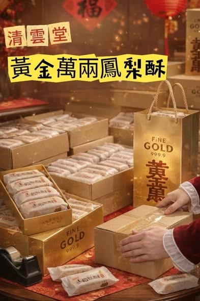 【中式典藏】 清雲堂 黃金萬兩鳳梨酥禮盒, , large