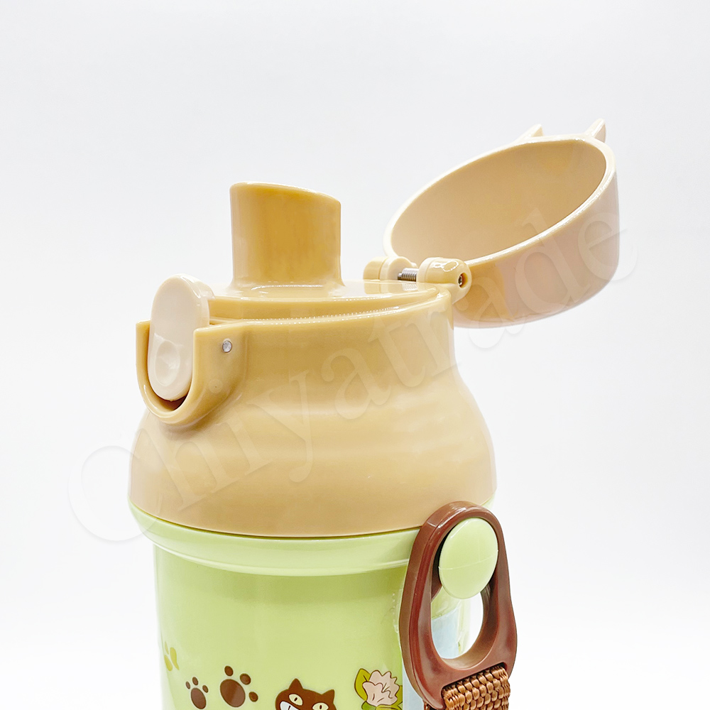 【百科良品】日本製 彈蓋直飲水壺 隨身瓶 抗菌加工 480ML(附背帶)-任選款 龍貓/蠟筆小新/巴斯光年/巧虎/音速小子/唐老鴨/湯姆貓與傑利鼠, , large