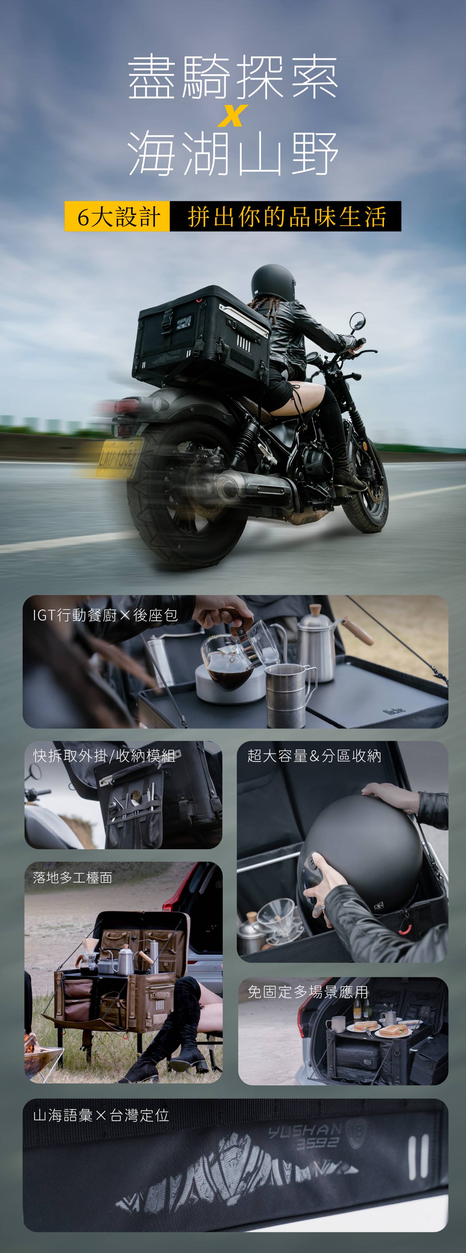 【城市旅人｜山海任務】 重機包裝備 TRAIL BOX 露營箱 尺寸 M 42公升 黑色, , large