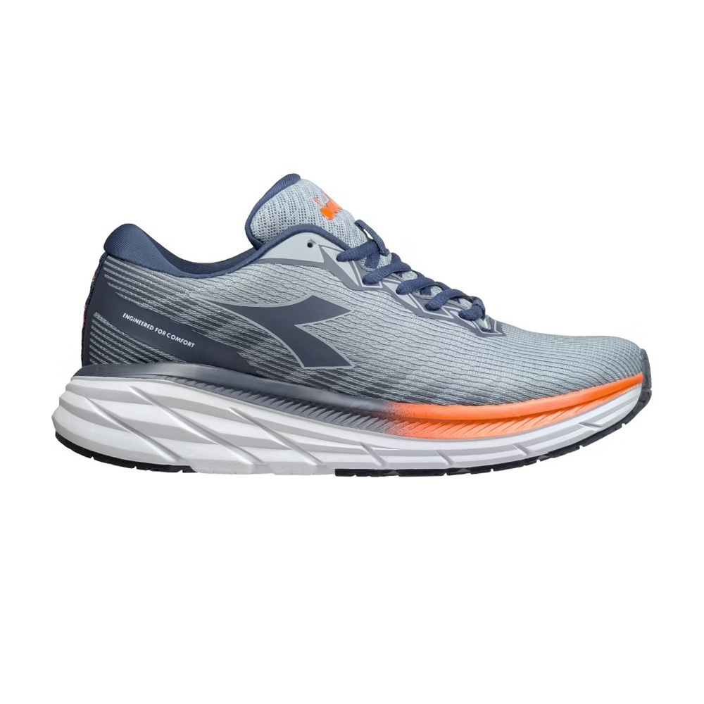 DIADORA迪亞多那 轟雷避震慢跑鞋 男運動鞋 男鞋 時尚 寬楦 輕盈 透氣 保護後跟 吸震 回彈 止滑 穩定 灰 藍, , large