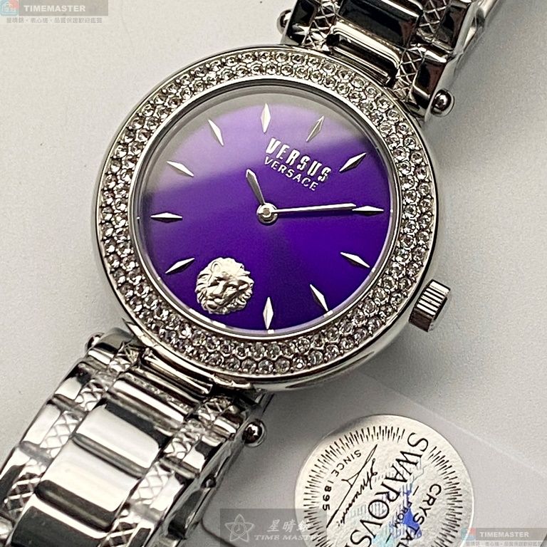 [星晴錶業]VERSUS VERSACE手錶,36mm,VV00366紫藍錶面銀錶殼銀色精鋼錶帶款, , large