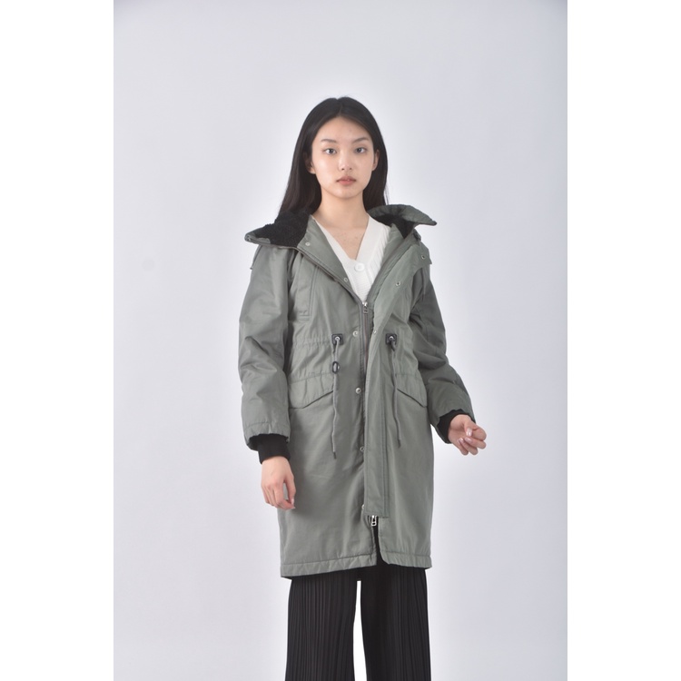 (L) moussy連帽綠色外套二手衣, , large