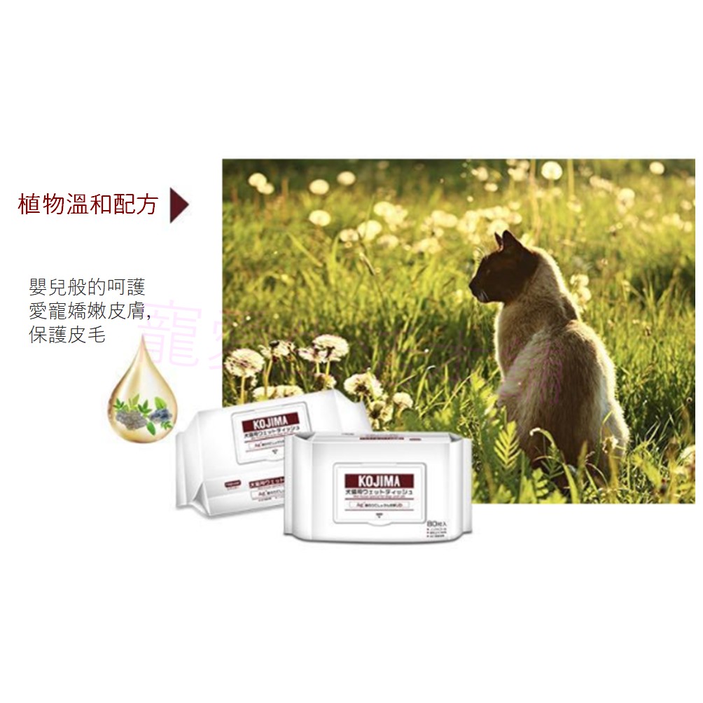 【寵愛生活本舖】kojima寵物濕紙巾80抽 犬貓可用 四種味道, , large