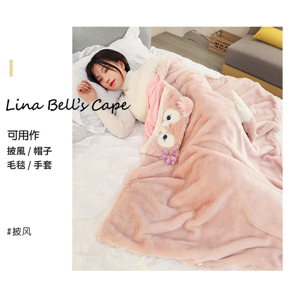 在家也要超可愛【小狐狸懶人毯】粉粉嫩嫩的造型 Linabell 粉紅狐狸 玲娜貝爾 人見人愛 居家 披肩 送禮 交換禮物, , large