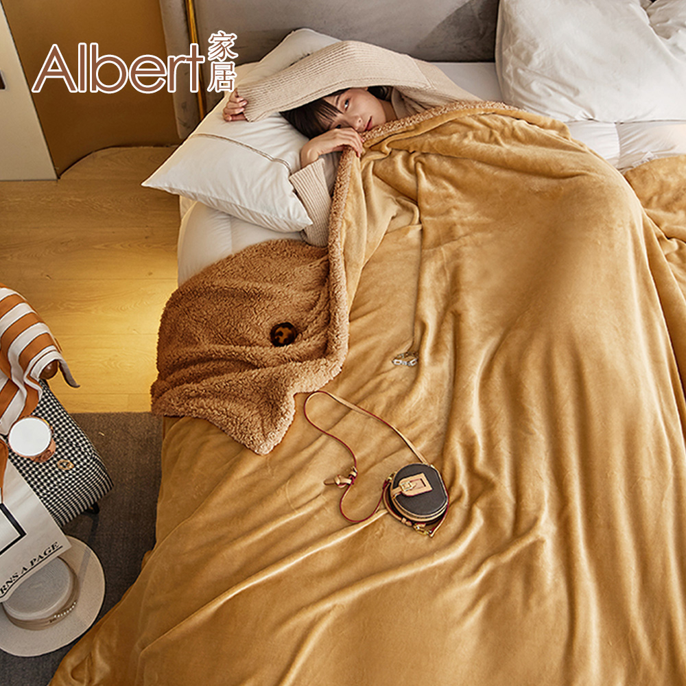 【Albert bedding】Flannelblanket_Camel, , large