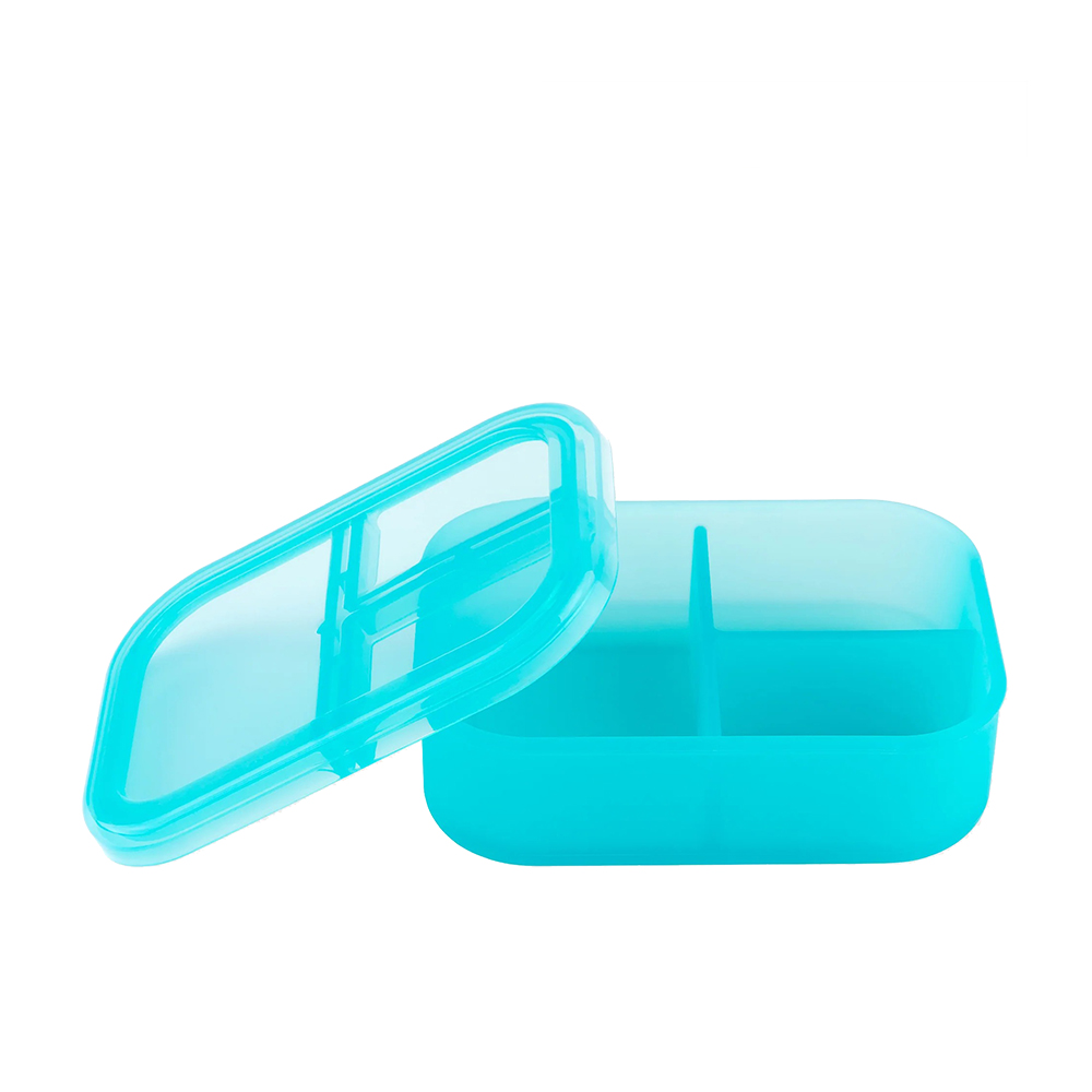 Bumkins 矽膠分格便當盒-果凍藍, 果凍藍, large