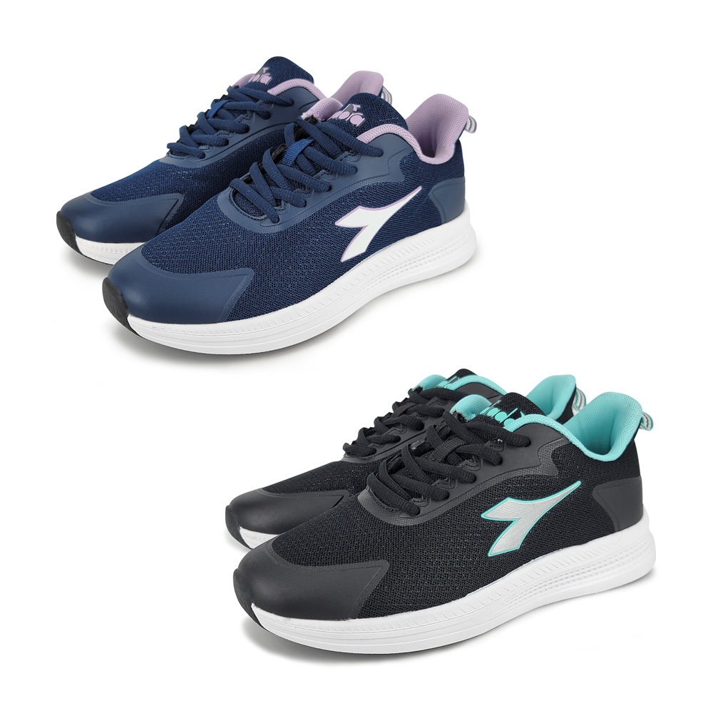 DIADORA迪亞多那 超輕量避震慢跑女鞋 女運動鞋 散熱 排汗 透氣 吸震 回彈 減壓 保護後跟 耐磨 止滑 紫 黑綠, , large