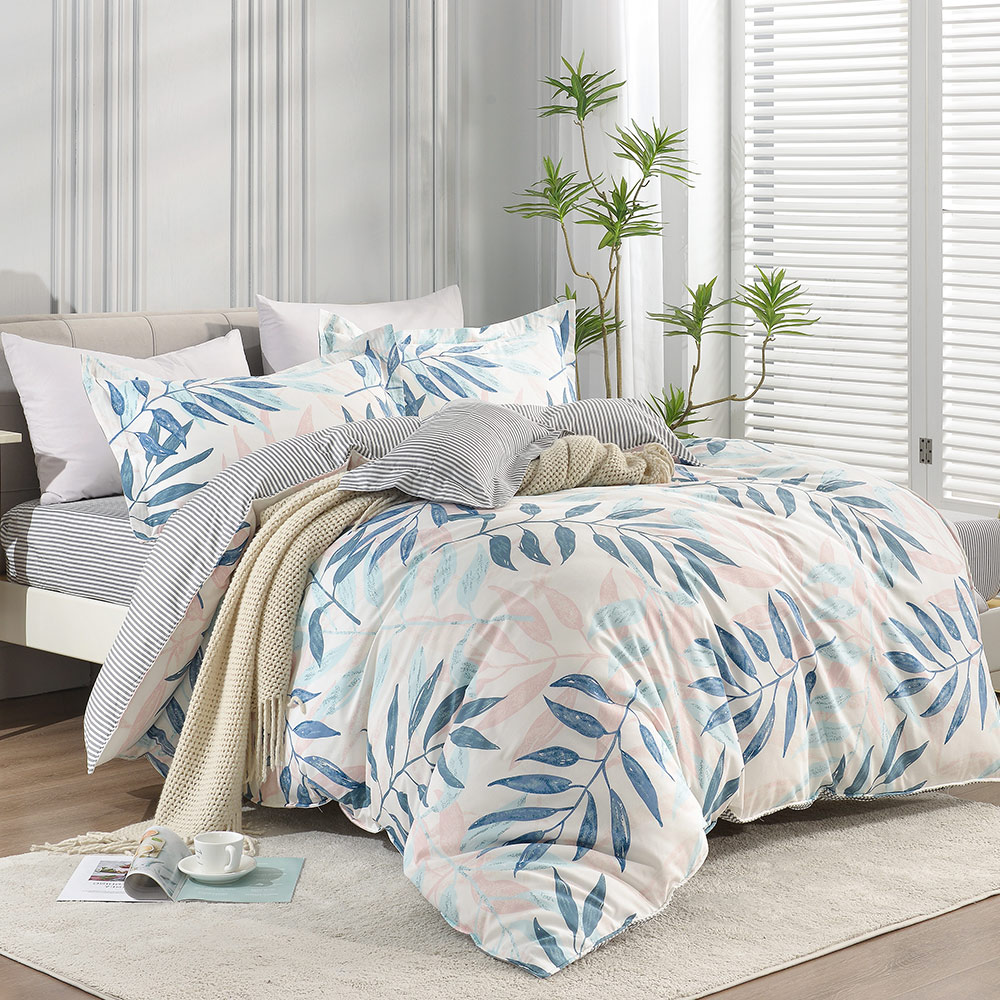 【Betrise】Spring Flowers Bloom | Environmentally friendly printing and dyeing anti-mite and antibacterial 100% combed cotton dual-purpose quilt and bed sheet set - Large size, , large