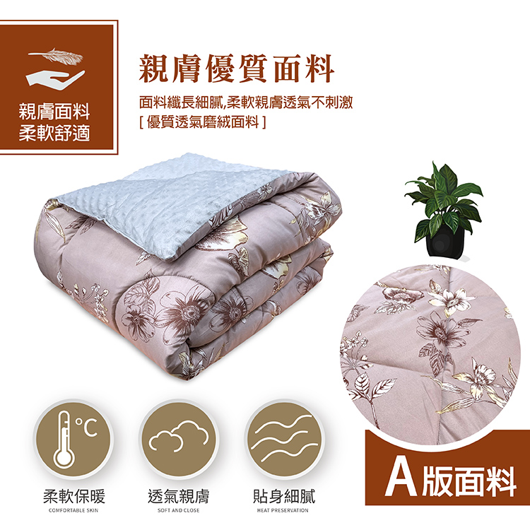 【多利寶寢具】INDIAN 珊瑚絨荳荳保暖抗菌水洗被/棉被胎-白月光, , large