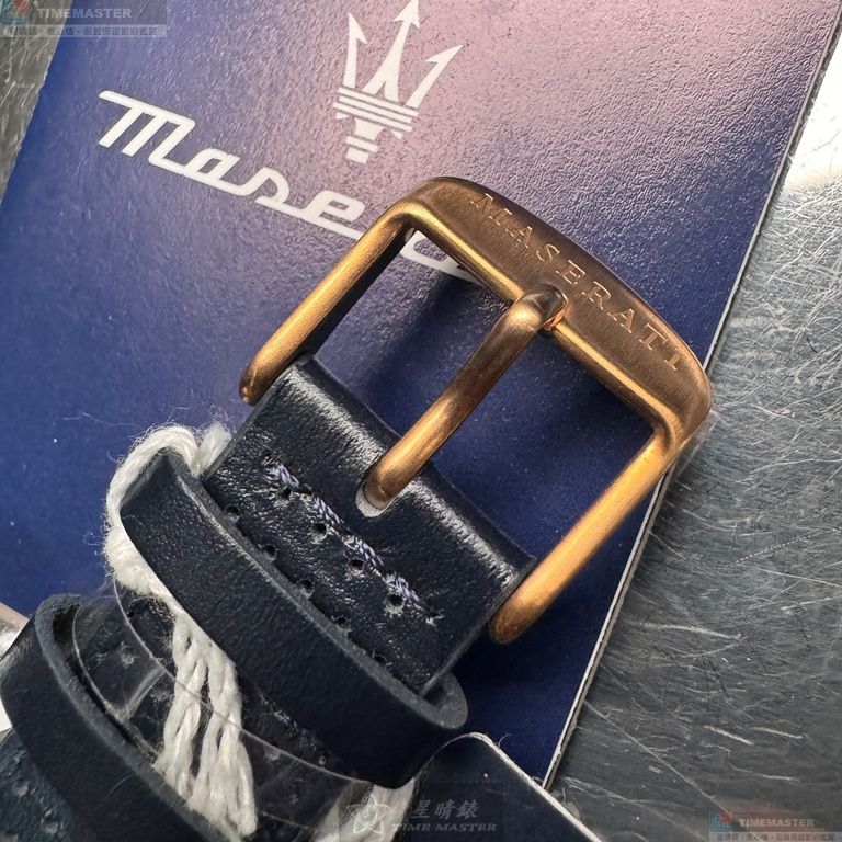 [星晴錶業]MASERATI手錶,44mm,R8871134003寶藍色錶面玫瑰金錶殼寶藍真皮皮革錶帶款, , large
