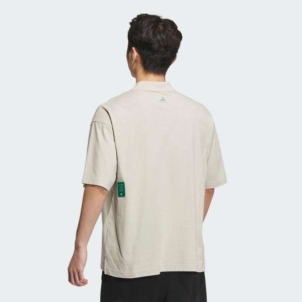 Adidas ST FL Loos Polo 男 POLO衫 短袖 上衣 運動 休閒 寬鬆 垂肩 奶茶 [IT3933], , large