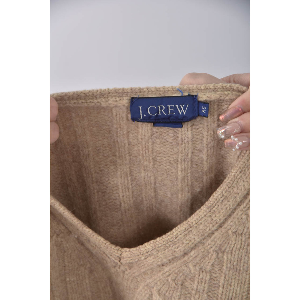 (XL) j crew羊毛純羊毛棕色長袖上衣二手衣, , large