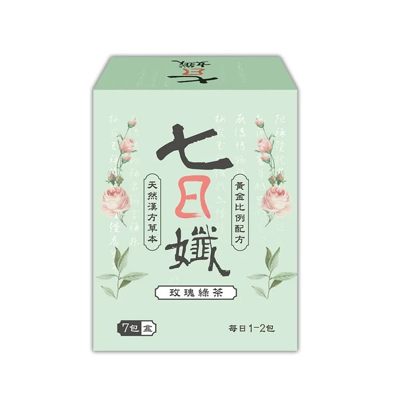 家家生醫-七日孅-玫瑰綠茶 4g X7, , large