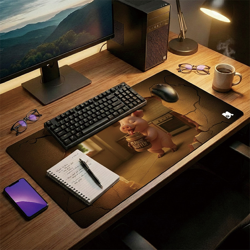 【Monster】 3D Scene Desk Mat (60x34cm) &ndash; Little Sauce Pig, , large