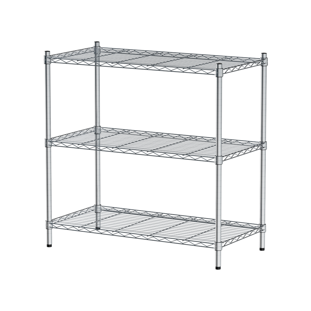 【Y HOUSE】90x45x90cm Lightweight Three-layer Iron Rack Iron Rack Shelf-Electroplating