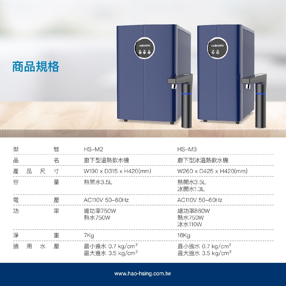 【麗水生活】豪星 HS-M3 廚下型冰溫熱飲水機 搭配HS-400加侖直輸機 淨水器 過濾器 飲水機 大型機, , large