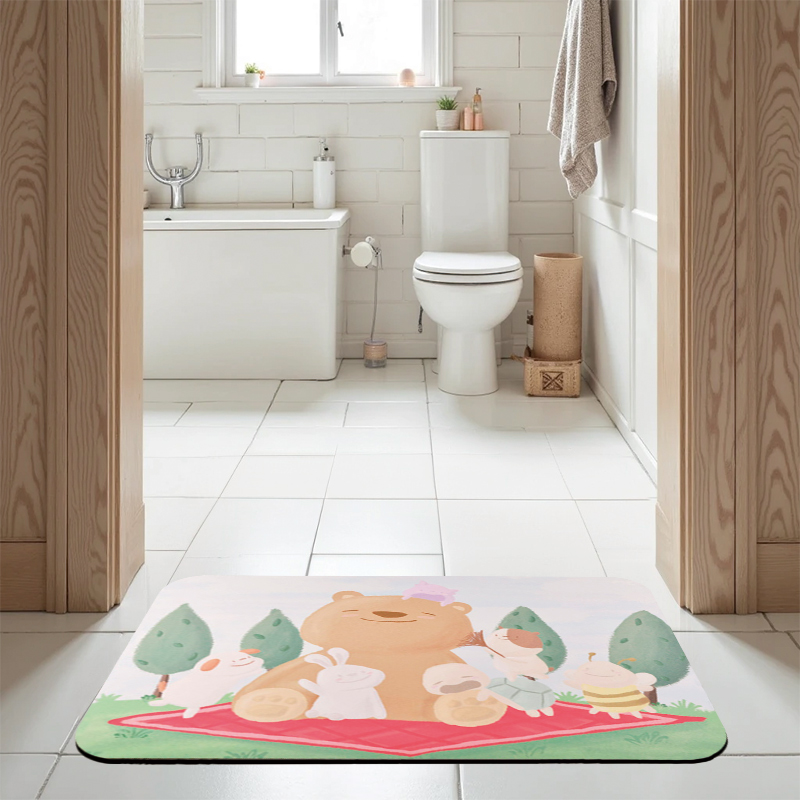 【Monster】 Soft Diatomaceous Earth Absorbent Mat &ndash; NewGen Designer Series (60x40cm) &ndash; Picnic Time, , large