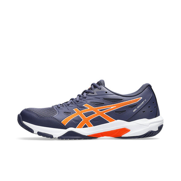 Asics Gel-rocket 11 男 排球鞋 羽球鞋 穩定 包覆 回彈 深藍 橘 [1071A091-500], , large
