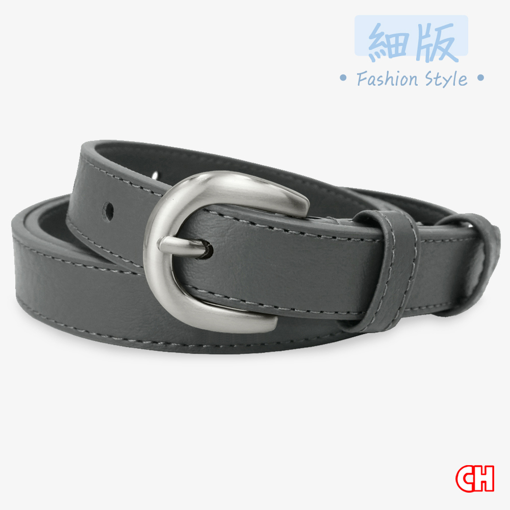 【CH-BELT 銓丞皮帶】魅力百搭女帶 細版流行女生皮帶腰帶(灰), , large