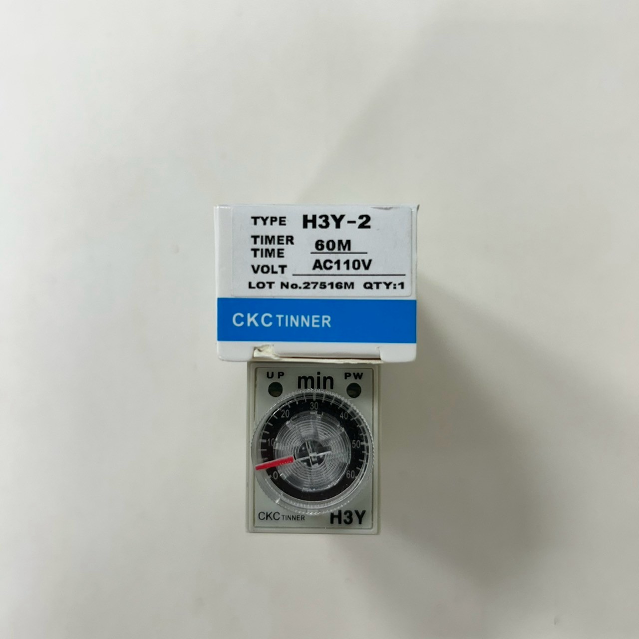 Time relay, 8 pins, 2 open, 2 closed, AC 110V, -0, -60 minutes, , large