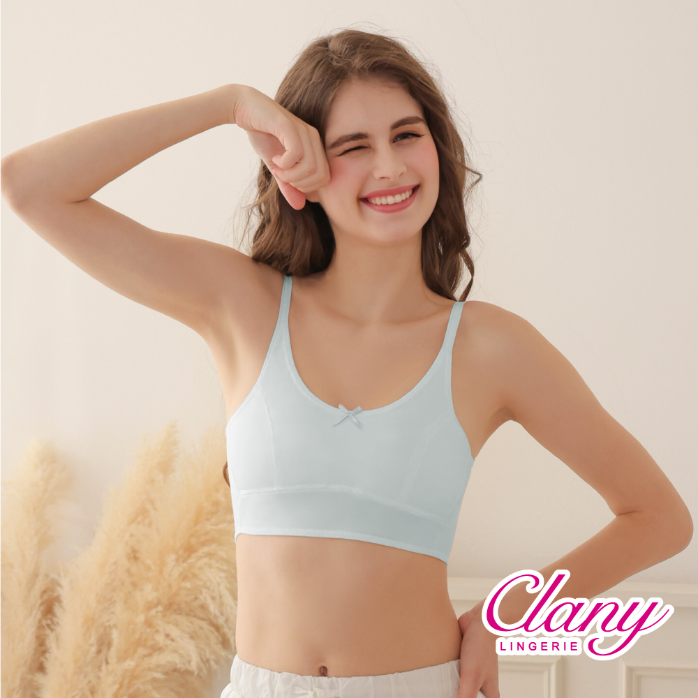 【Clany 可蘭霓】 台灣製無鋼圈少女學生背心胸衣｜成長型內衣 S-2XL｜涼感透氣 吸濕排汗 8088-51 寶寶藍