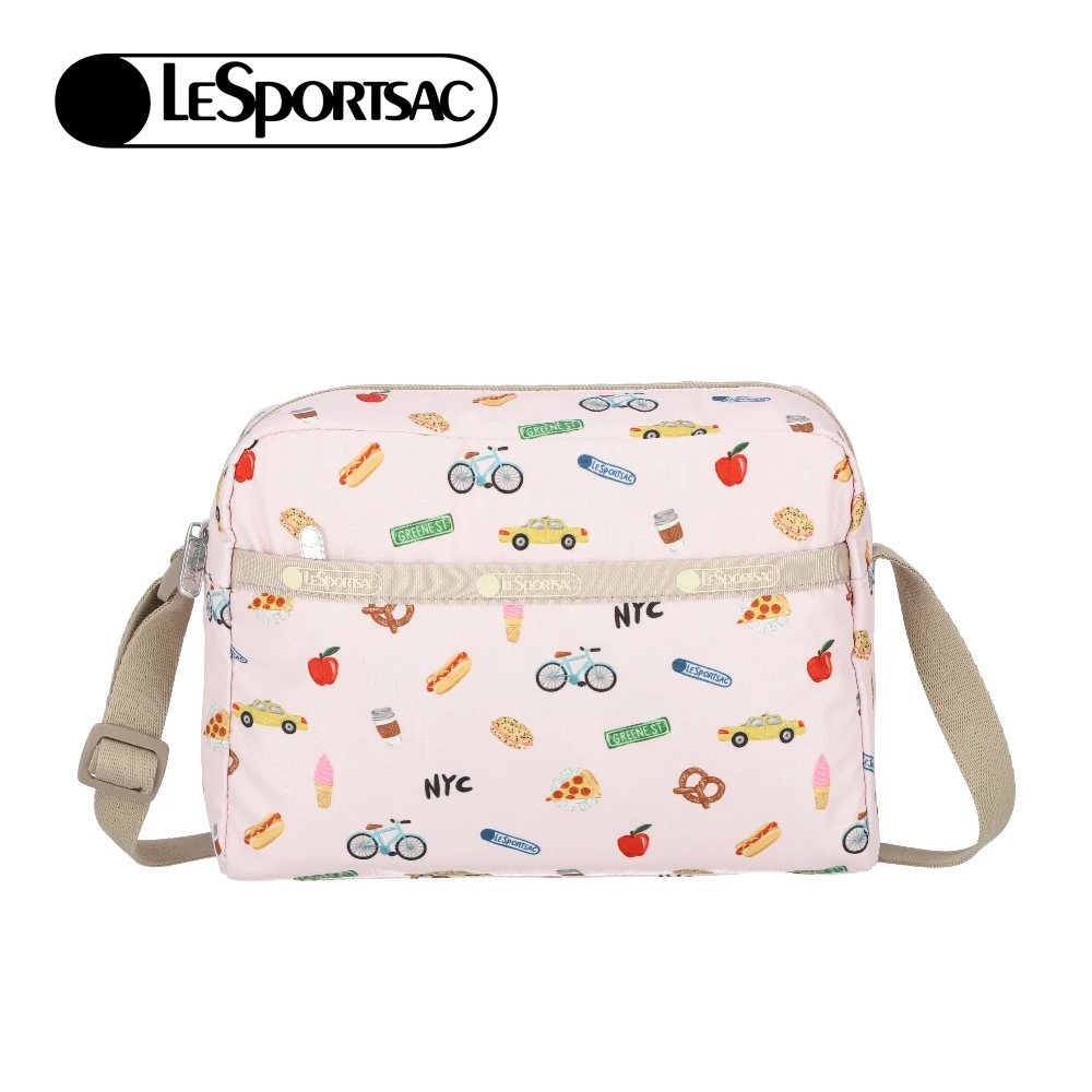 Lesportsac Daniella Crossbody 拉鍊斜背包 側背包 通勤隨身包 送禮 禮物 推薦 女包(紐約城市插畫)