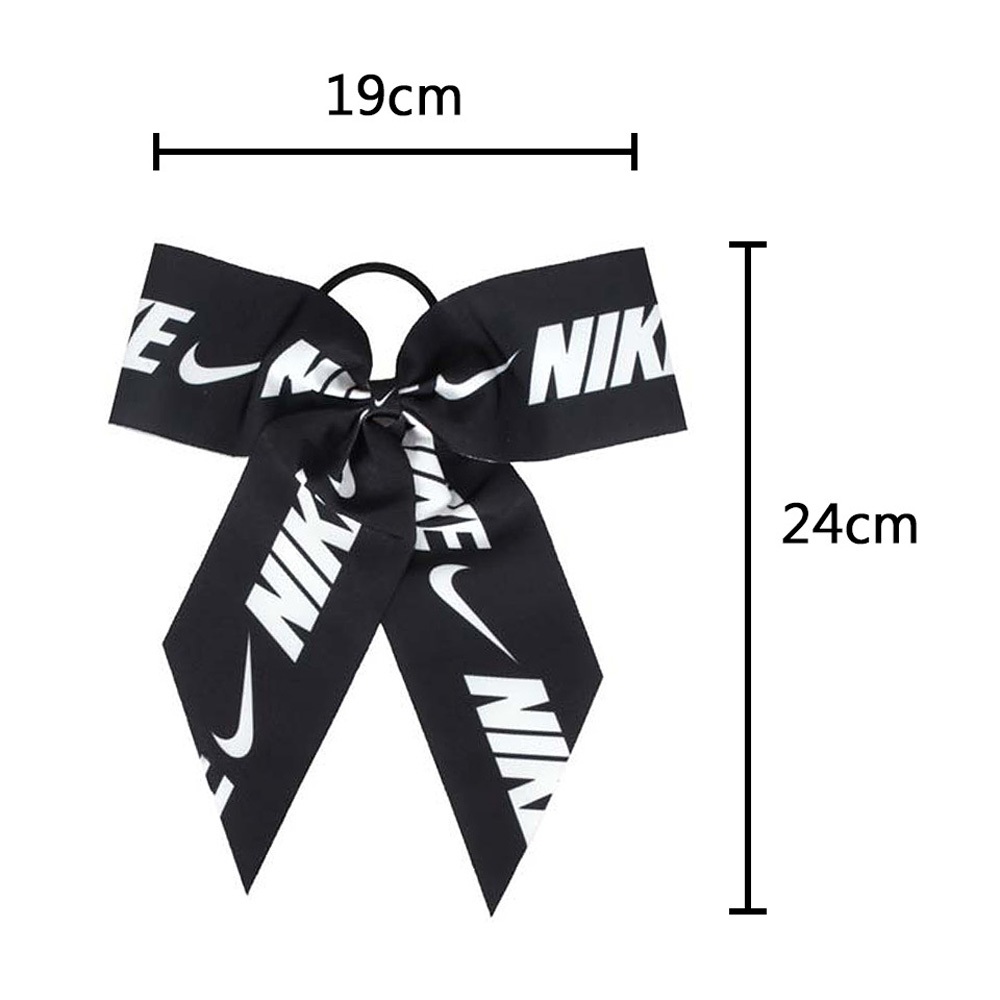 NIKE BOW LARGE 髮圈 髮飾 髮束 髮繩 頭飾 可愛 緞帶 蝴蝶結 休閒 逛街 簡約 時尚 彈性 舒適 黑白, , large
