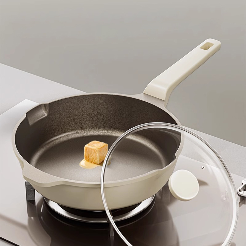 【Sushar小菜丫】鈦晶鋁合金 不沾鍋 鈦鍋 30cm深煎鍋 IH全對應(贈原廠玻璃蓋), , large